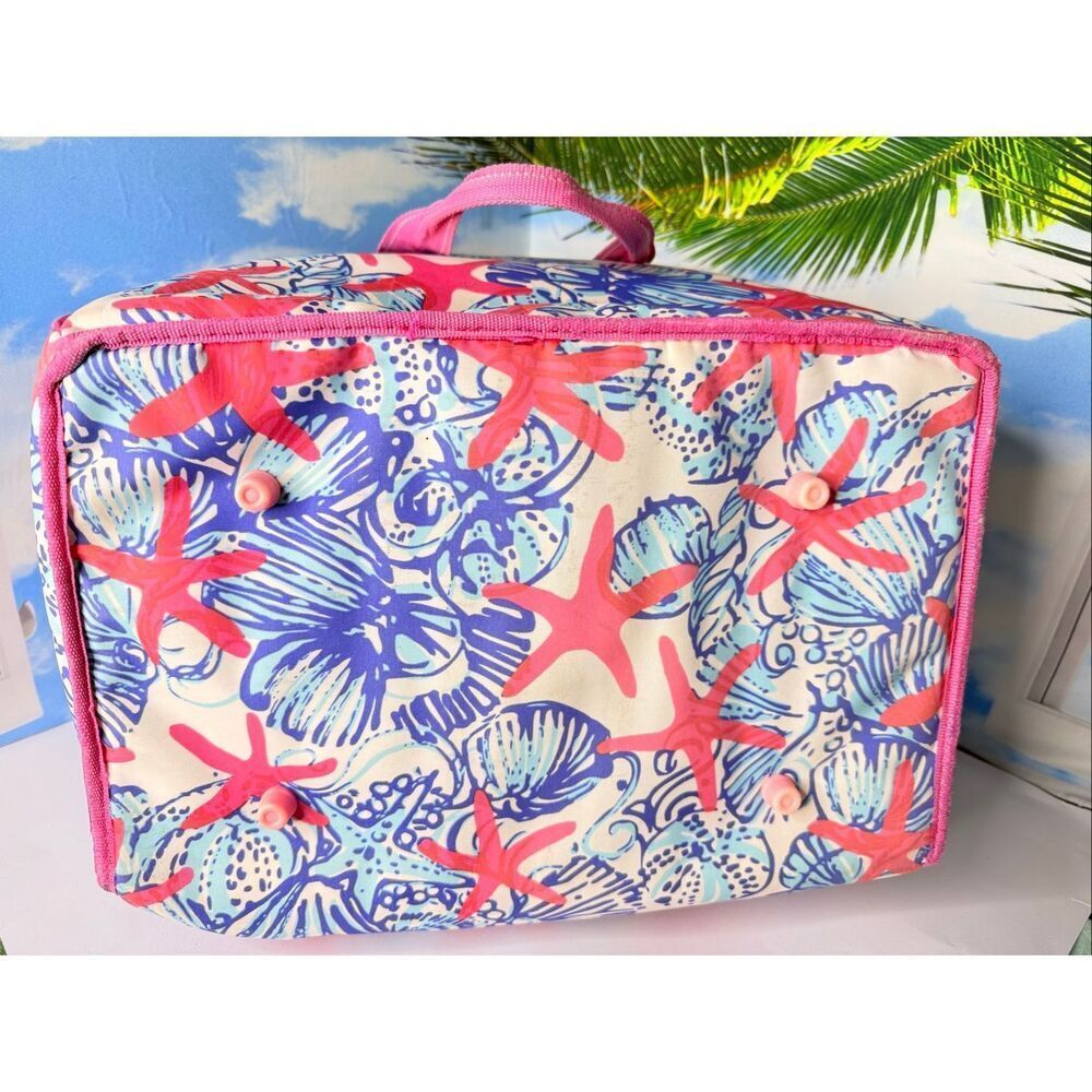 Lilly Pulitzer She She Shells Insulated Cooler Tote Beach Bag Pink Blue 15.5x10x - Picture 2 of 15